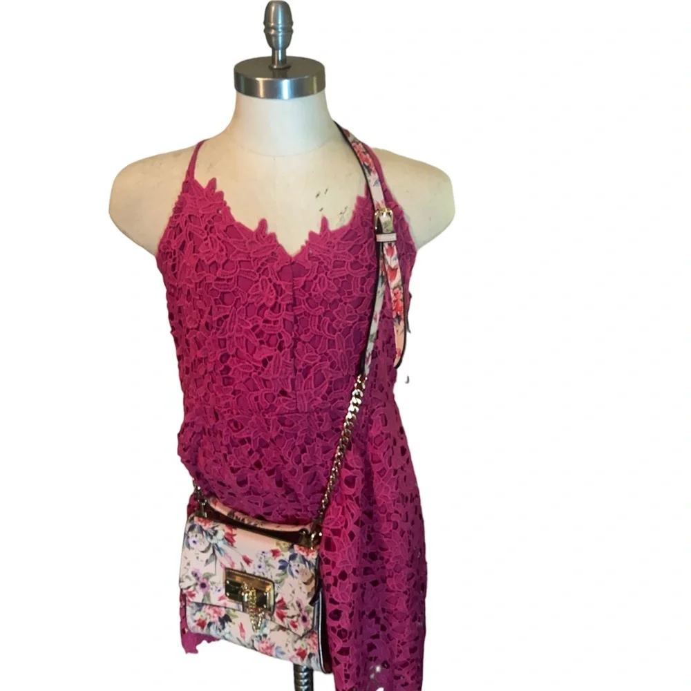 Blue Rain Women's Pink Sleeveless Dress Size L Lacy mini dress - Picture 2 of 10